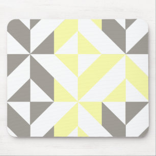 Gelb und silber Geometric ZigZag Mousepad