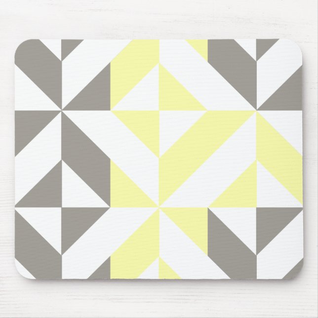 Gelb und silber Geometric ZigZag Mousepad (Vorne)