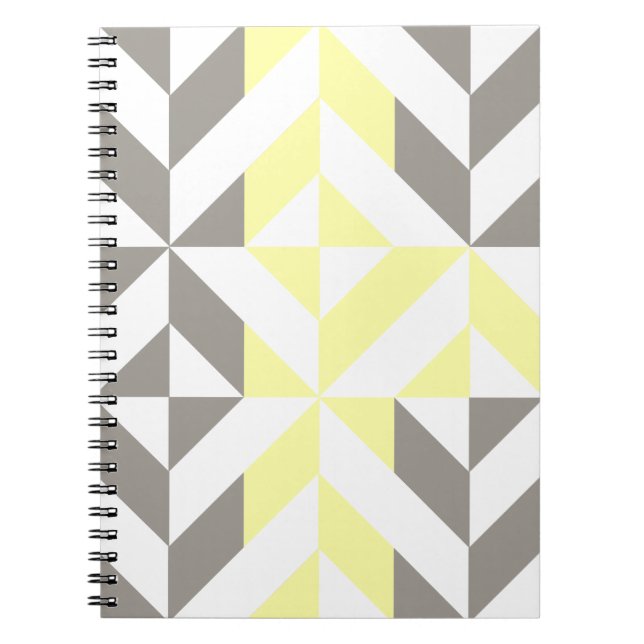 Gelb und silber Geometric ZigZag Notizblock (Vorderseite)