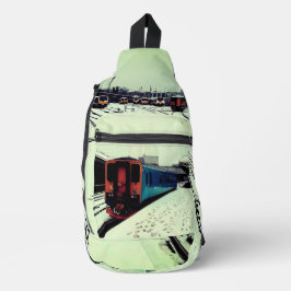 Gelb- und Türkiszug Crossbody Bag