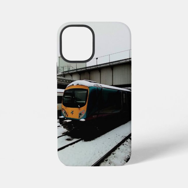 Gelb- und Türkiszug iPhone 12 Mini Hülle (Rückseite)