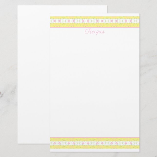 Gelb und Weiß Briefpapier (Vorne/Hinten)