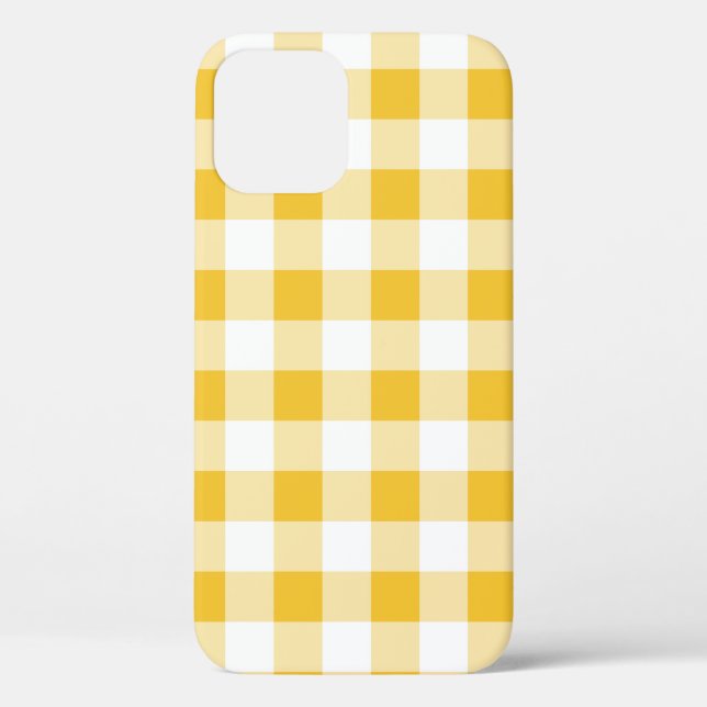 Gelb und Weiß Buffalo Kariertes Muster Gingham Case-Mate iPhone Hülle (Rückseite)
