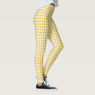 Gelb und Weiß Gingham Leggings