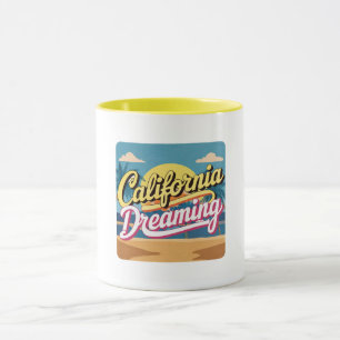 Gelb und Weiß Kalifornien Dream Tasse