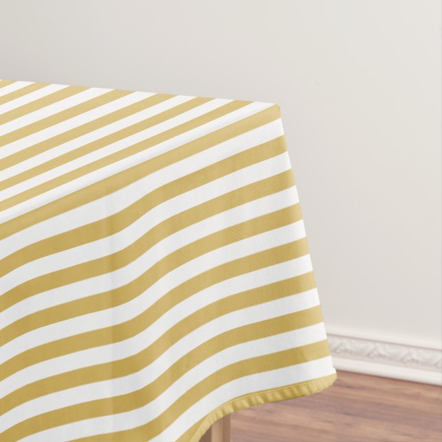 Gelb- und Weißstreifen Tischdecke (Beispiel)