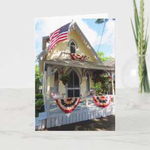 Gelb Viktorianisch mit Bunting - Martha's Vineyard Karte
