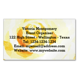 Gelb Wasserfarbe Magnet Geschäftskarten Rose