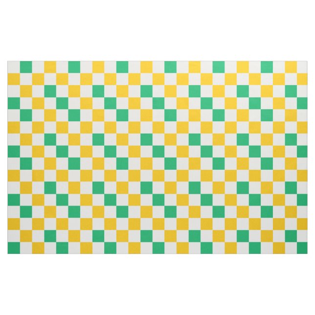 Gelb Weiß Grün Kariertes Design  Stoff (Fat Quarter (45,7 x 55,9 cm))