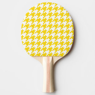 Gelb-weiß kariert mit Houndstooth-Muster Tischtennis Schläger