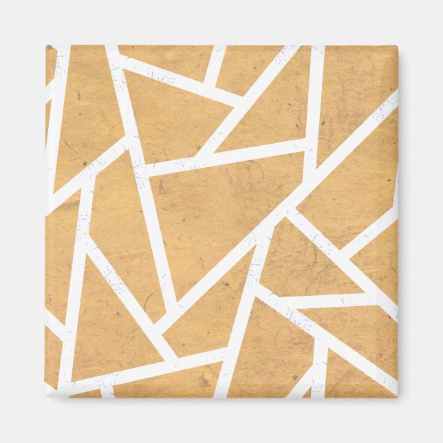 Gelb-Weiß-Mosaikmuster Magnet (Vorne)
