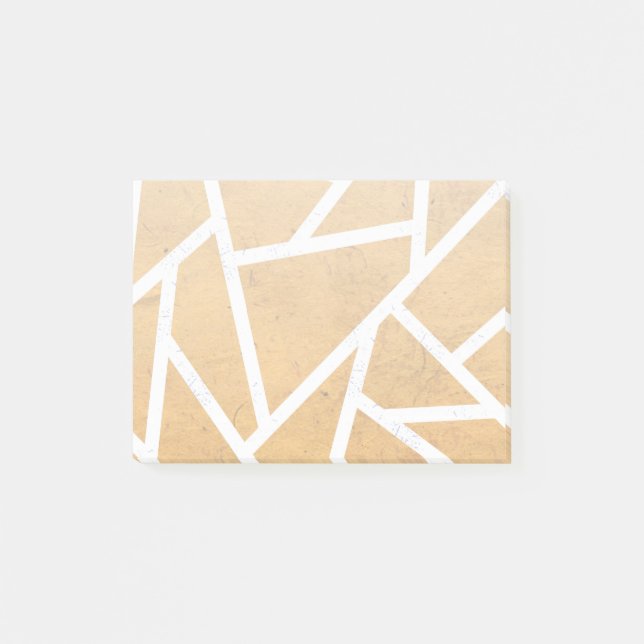 Gelb-Weiß-Mosaikmuster Post-it Klebezettel (Vorderseite)