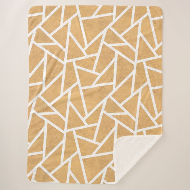 Gelb-Weiß-Mosaikmuster Sherpadecke (Vorderseite)