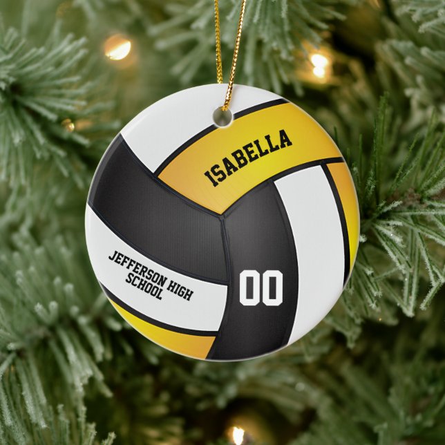 Gelb, weiß und schwarz keramik ornament (Baum)