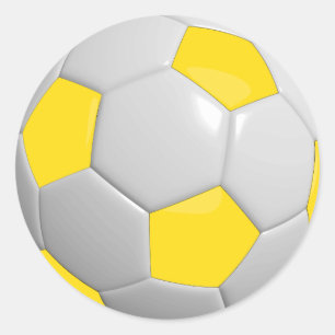 Gelb-weiße Fußball Runder Aufkleber