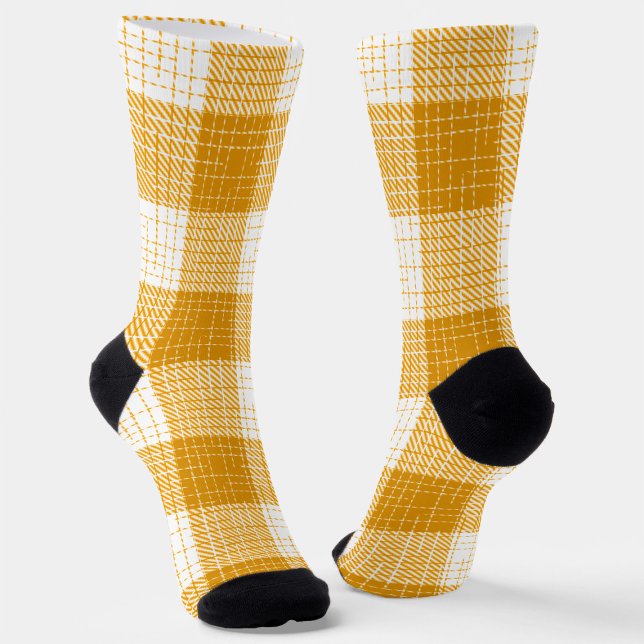 Gelb-weiße karierte Design  Socken (Von Creator hochgeladen)