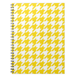 Gelb-weißer Houndstooth-Karo Notizblock