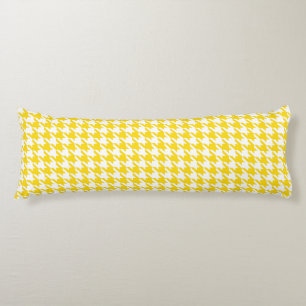 Gelb-weißer Houndstooth-Karo Seitenschläferkissen