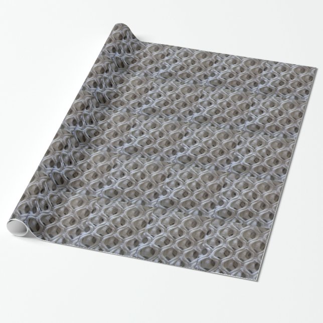 Gelb-weißes Crochet-Gestell Geschenkpapier (Ungerollt)