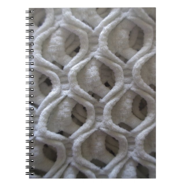 Gelb-weißes Crochet-Gestell Notizblock (Vorderseite)