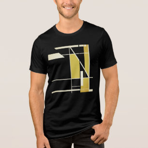 Gelb-weißes geometrisches Mosaik Abstrakter MCM Lo Tri-Blend Shirt