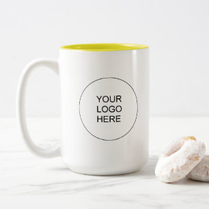 Gelb-weißes Geschäftslogo Werbe-Marke Zweifarbige Tasse