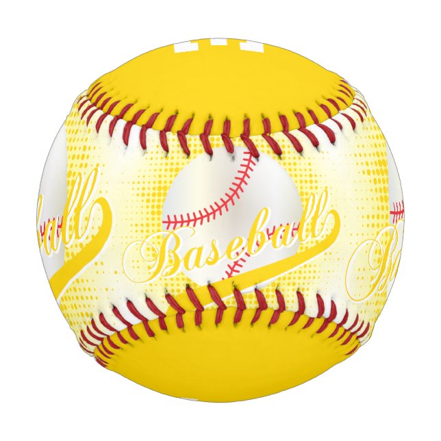 Gelb | White Retro Baseball Sports (Rückseite)