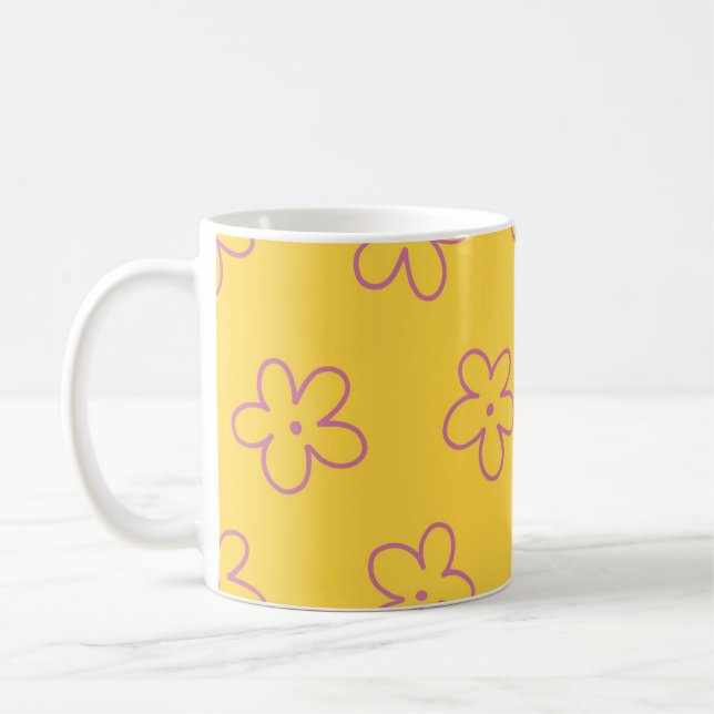 Gelb Y2K Wildblume Bold Retro Spring Kitchen Kaffeetasse (Links)