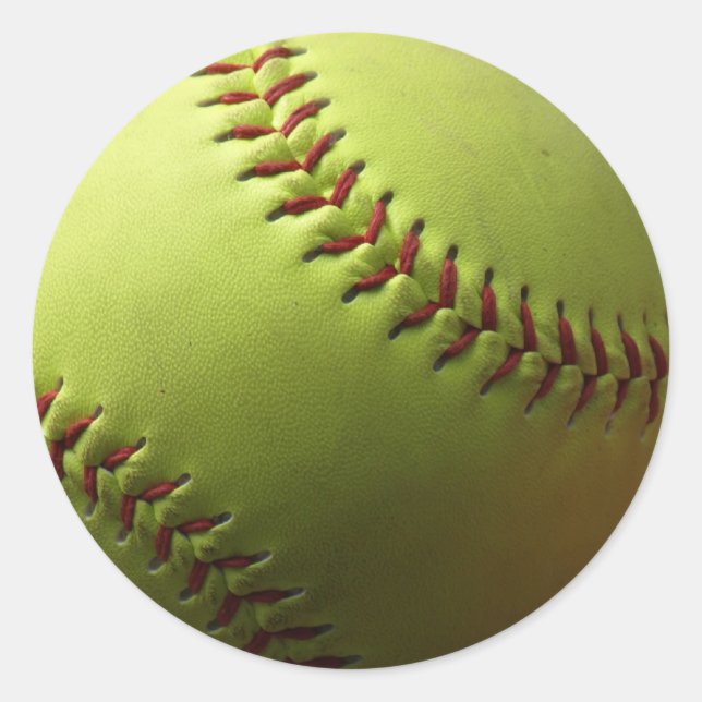 Gelb zu dunklem Softball Runder Aufkleber (Vorderseite)