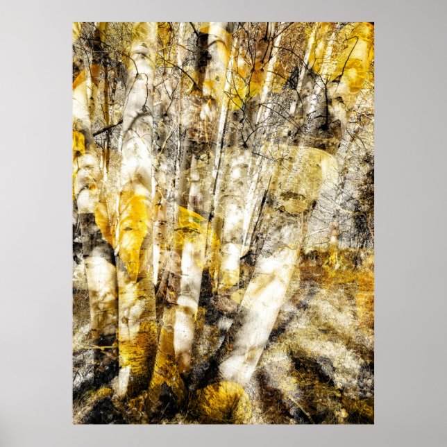 GelbAspenwald Abstrakt Poster (Vorne)
