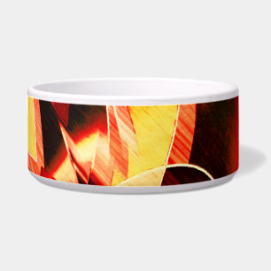 Gelbbbänder mit dunkelrot, stark durchzogen napf