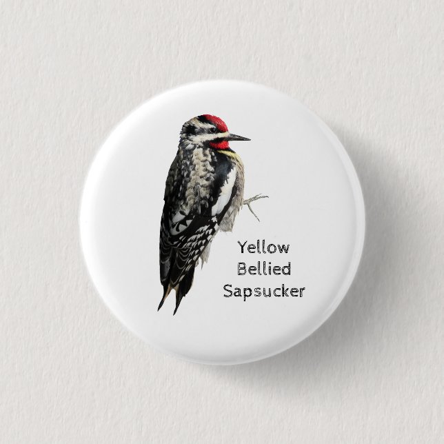 Gelbbbändiger Sapsucker Button (Vorderseite)