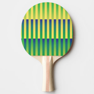 Gelbblau gestreiftes Muster Tischtennis Schläger