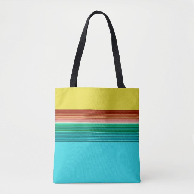 Gelbblau-Multicolor-Streifen Tasche (Vorderseite)