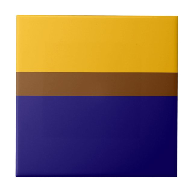 Gelbblau - Schlichte Blockgestaltung Fliese (Vorderseite)
