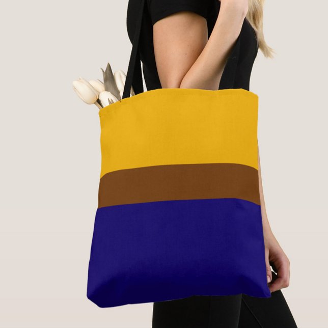 Gelbblau - Schlichte Blockgestaltung Tasche (Von Creator hochgeladen)