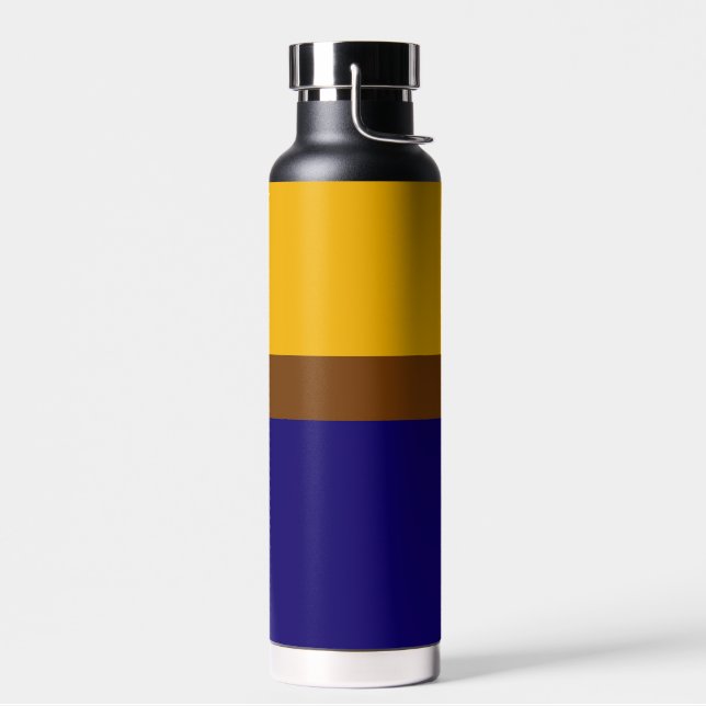 Gelbblau - Schlichte Blockgestaltung Trinkflasche (Links)
