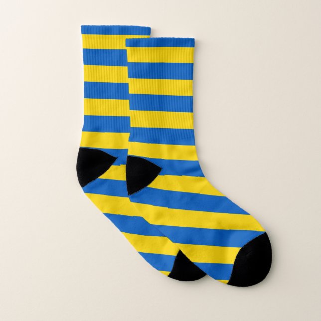 Gelbblau Streifen Hintergrund Socken (Paar)