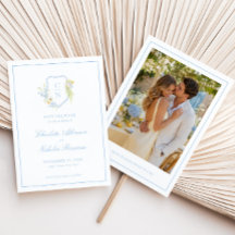Gelbblaue Floralmonogramm-Wappen-Hochzeit Butter