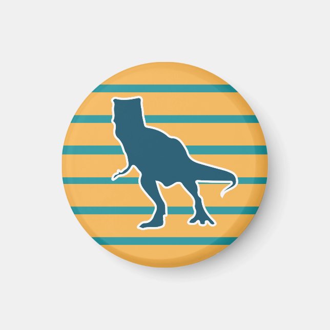 Gelbblauer Dinosaurier Magnet (Vorne)
