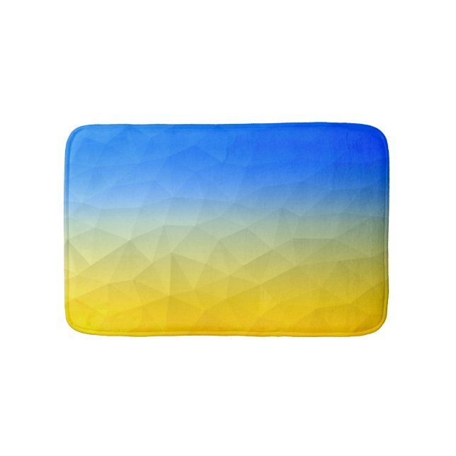Gelbblaues geometrisches Muster Badematte (Vorderseite)