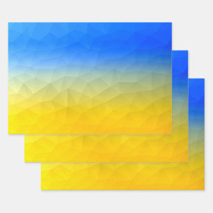 Gelbblaues geometrisches Muster Geschenkpapier Set