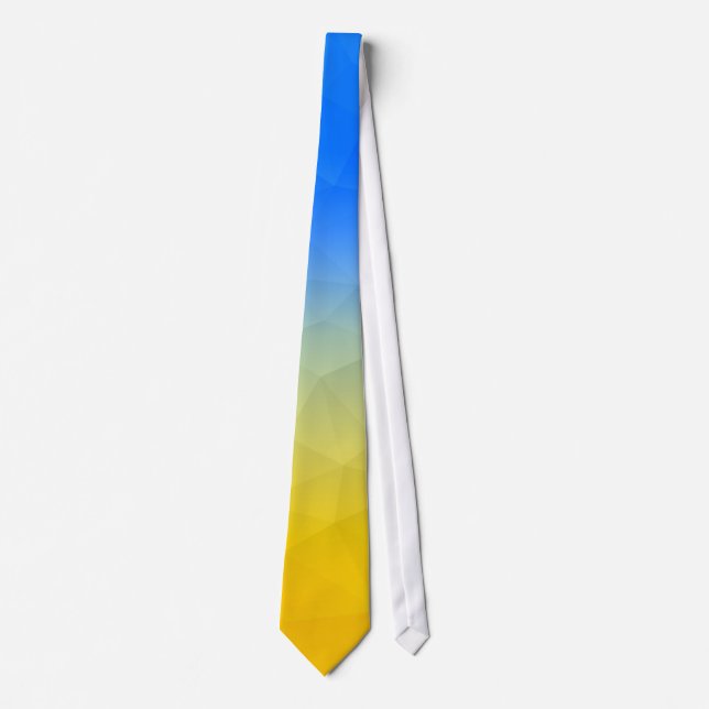 Gelbblaues geometrisches Muster Krawatte (Vorderseite)