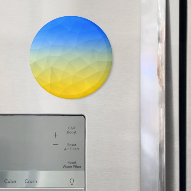 Gelbblaues geometrisches Muster Magnet (In Situ (Kühlschrank))