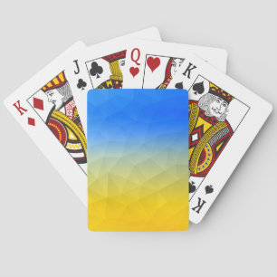 Gelbblaues geometrisches Muster Spielkarten