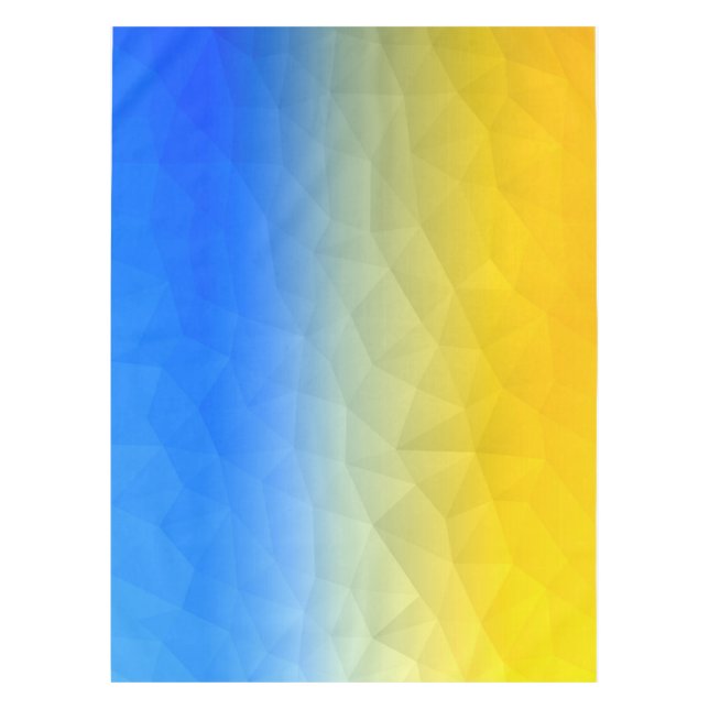 Gelbblaues geometrisches Muster Tischdecke (Vorderseite)