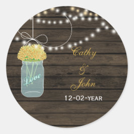 Gelbblumen, Gastgeschenk Hochzeit-Aufkleber Runder Aufkleber