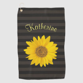 Gelbblütenblume Individuelle Name gestreift Golfhandtuch