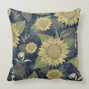 Gelbblütenblütenblütenblume, blau-wurzelkissen kissen