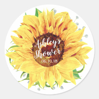 Gelbblütendes Brautparty Blume Runder Aufkleber